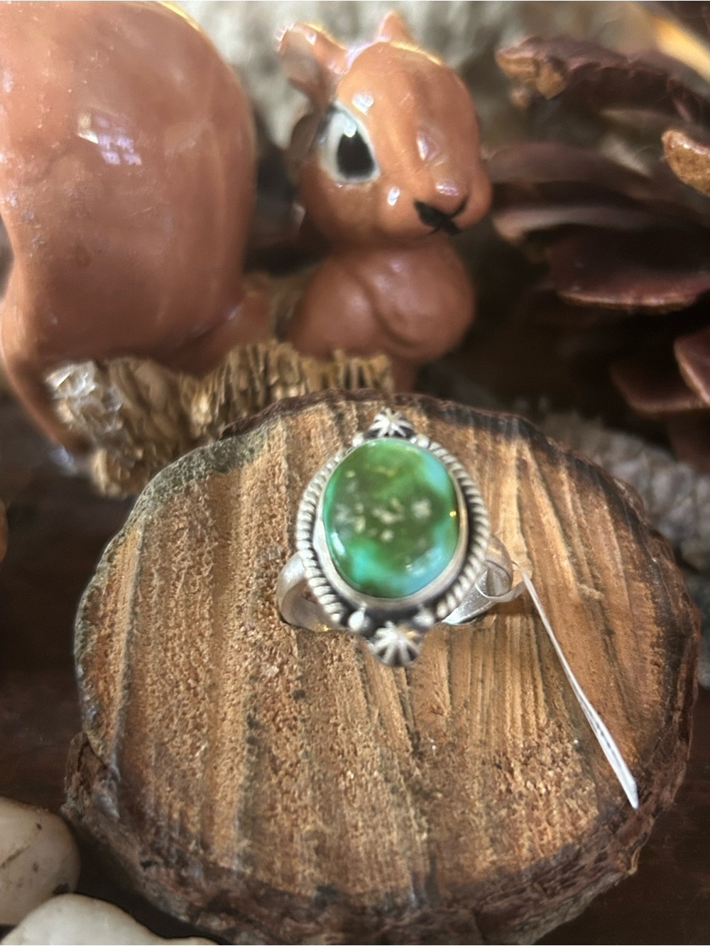 925 Sterling stunning Sonoran turquoise ring